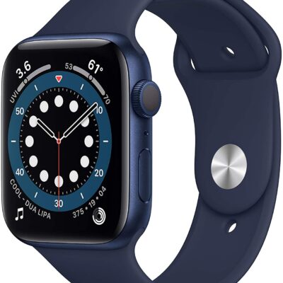 Apple Watch Series 6 Bluetooth Smart Watch, 32 GB, GPS, Blue Aluminum (Silver), 44mm, Deep Navy Band (M00J3LL/A)